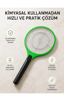 Taşınabilir Elektronik Sineklik - Üç Katmanlı Güvenli Izgara Ve Kimyasız Koruma Taşınabilir Elektronik Sineklik - Üç Katmanlı Güvenli Izgara Ve Kimyasız Koruma