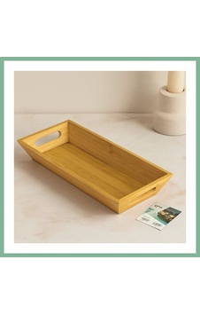 Bşkvirgo Bambu Sunum Tepsisi 16x35x4.5 Cm Çift Kulplu Bsk2026 Bşkvirgo Bambu Sunum Tepsisi 16x35x4.5 Cm Çift Kulplu Bsk2026
