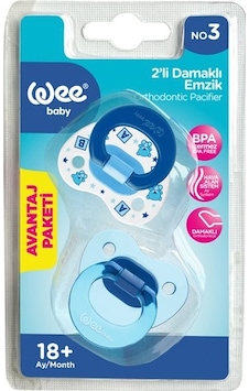 Wee 439 Baby 2'li Damaklı Emzik No:3