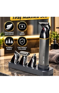 Dl1806 9 U 1 Arada Erkek Bakım Seti Paslanmaz Çelik Bıçaklı Usb Şarjlı Tıraş Makinesi Dl1806 9 U 1 Arada Erkek Bakım Seti Paslanmaz Çelik Bıçaklı Usb Şarjlı Tıraş Makinesi