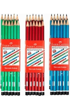 Faber Castel Mercanlı Kurşun Kalem 12 Li Yeşil Kırmızı Mavi Faber Castel Mercanlı Kurşun Kalem 12 Li Yeşil Kırmızı Mavi