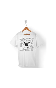 Chubby Dog Crazy Pug Lady Çılgın Köpek Erkek Tişört 001