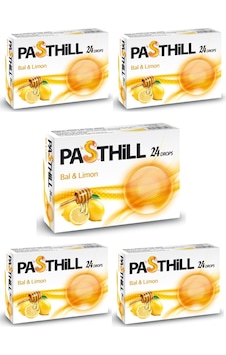 Pasthıll Bal ve Limon 24 Adet Boğaz Pastili 5'li Paket Pasthıll Bal ve Limon 24 Adet Boğaz Pastili 5'li Paket