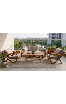 Gardenlove Bahçe Balkon Koltuk Masif Ahşap Kestane Ağacı 3+1+1 Koltuk Masa Takımı Bej Gardenlove Bahçe Balkon Koltuk Masif Ahşap Kestane Ağacı 3+1+1 Koltuk Masa Takımı Bej