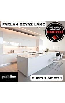 Parlak Beyaz Yapışkanlı Folyo Mutfak Dolap Ve Mobilya Kaplama Folyosu 50cm X 5mt 010 - Parlak Beyaz Parlak Beyaz Yapışkanlı Folyo Mutfak Dolap Ve Mobilya Kaplama Folyosu 50cm X 5mt 010 - Parlak Beyaz