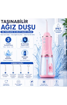 Coofbe Şarjlı Ağız Duşu Oral İrrigatör, 380 Ml, Ipx7 Su Geçirmez, 3 Temizleme Modu, 4 Başlıklı Taşınabilir Diş Temizleme Cihazı Coofbe Şarjlı Ağız Duşu Oral İrrigatör, 380 Ml, Ipx7 Su Geçirmez, 3 Temizleme Modu, 4 Başlıklı Taşınabilir Diş Temizleme Cihazı