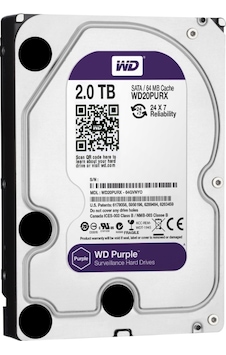 WD Purple WD20PURX 3.5" 2 TB 5400 RPM SATA 3 HDD