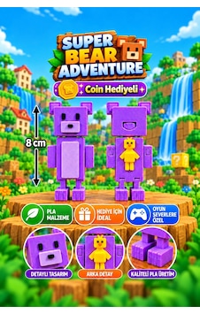 Super Bear Adventure Mor Ayı Ve Shicka Figür Seti - Süper Ayı Seti 1adet