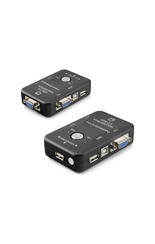 Büro Ev Ofis Cihazları İçin Siyah 2port 2out Vga Usb Console Kvm Switch Büro Ev Ofis Cihazları İçin Siyah 2port 2out Vga Usb Console Kvm Switch