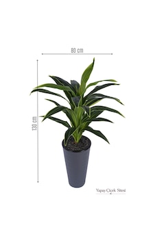 Yapay Çiçek Sitesi Dalgalı Saksıda Yapay Dracena Ağacı 130 Cm Yeşil