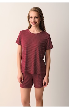 Suwen Casual Şort Pijama Takımı Sh26633667s1287 Ekru Çizgili Suwen Casual Şort Pijama Takımı Sh26633667s1287 Ekru Çizgili