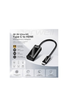 4k 2k Ultra Hd Type C To Hdmı Dönüştürücü Adaptör - Usb-c Tv Monitör Projeksiyon Görüntü Aktarım Kablosu Macbook İpad Samsung Galaxy Huawei Telefon Tablet Uyumlu Çok Fonksiyonlu Çevirici