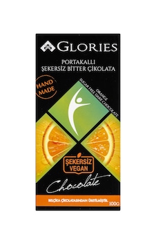 5 Adet Glories Şekersiz Portakal Bitter Çikolata 100 G 5 Adet Glories Şekersiz Portakal Bitter Çikolata 100 G