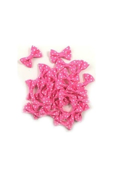 Pembe Beyaz Puantiyeli Fiyonk Süsleme Malzemesi 4cm (100 Adet)