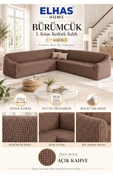Bürümcük Eteksiz L Köşe Koltuk Örtüsü. 7 Kişilik Esnek, Köşe Koltuk Kılıfı. Toplam Uzunluk 550cm Açık Kahve - 796363643 Açık Kahve Bürümcük Eteksiz L Köşe Koltuk Örtüsü. 7 Kişilik Esnek, Köşe Koltuk Kılıfı. Toplam Uzunluk 550cm Açık Kahve - 796363643 Açık Kahve