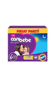 Canbebe Bebek Bezi Kilit Sistemli 6 Numara Xlarge Fırsat Paketi 36 Adet