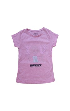 Canix Kids You Are Taşlı Kısa Koıllu Kız Çocuk T-Shirt  5-8 Yaş Pembe