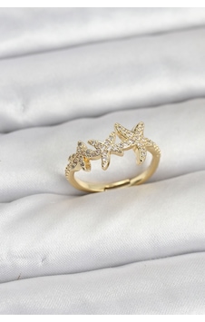 Pirinç Yıldız Model Gold Renk Kadın Yüzük Çok Renkli 59347243 Pirinç Yıldız Model Gold Renk Kadın Yüzük Çok Renkli 59347243