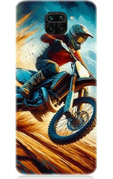 Xiaomi Redmi Note 9 Uyumlu Alevler Arasında Motosiklet Sıçrayışı Desenli Silikon Kılıf Çok Renkli Xiaomi Redmi Note 9 Uyumlu Alevler Arasında Motosiklet Sıçrayışı Desenli Silikon Kılıf Çok Renkli