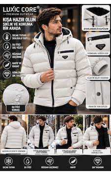 Luxic Core Luxıc Core Erkek Kapüşonlu Şişme Mont İçi Polarlı, Su İtici, Sıcak Tutan Günlük Kışlık Mont Taş Rengi Luxic Core Luxıc Core Erkek Kapüşonlu Şişme Mont İçi Polarlı, Su İtici, Sıcak Tutan Günlük Kışlık Mont Taş Rengi