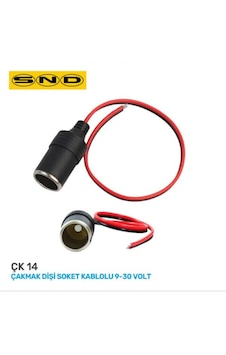 9 Volt - 30 Volt Unıversal Kablolu Dişi Çakmaklık Yuvası - 2 Adet