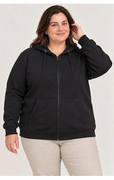 Rkm Ticaret Battal Büyük Beden Üç İplik İçi Şardonlu Kapüşonlu Tam Fermuarlı Kışlık Sweatshirt - Siyah Rkm Ticaret Battal Büyük Beden Üç İplik İçi Şardonlu Kapüşonlu Tam Fermuarlı Kışlık Sweatshirt - Siyah