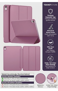 İpad 11. Nesil A16 Ve 10. Nesil 10.9" Uyumlu Kılıf A3355 A2696 Ultra İnce Standlı Kapak Smoke Purple Kapaklı Kılıf İpad 11. Nesil A16 Ve 10. Nesil 10.9" Uyumlu Kılıf A3355 A2696 Ultra İnce Standlı Kapak Smoke Purple Kapaklı Kılıf