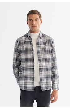 Avva Erkek Gri Alttan Britli Yaka Ekoseli %100 Pamuk Flanel Regular Fit Gömlek A42y2143 Avva Erkek Gri Alttan Britli Yaka Ekoseli %100 Pamuk Flanel Regular Fit Gömlek A42y2143