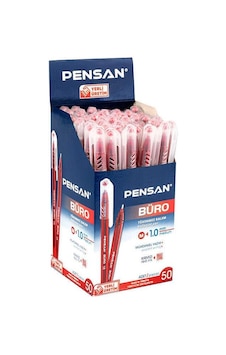Pensan 2270 Büro 1 Mm Kırmızı Tükenmez Kalem 50'li Kutu Çok Renkli Pensan 2270 Büro 1 Mm Kırmızı Tükenmez Kalem 50'li Kutu Çok Renkli
