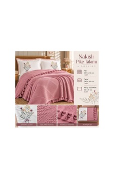 Slc Home %100 Pamuk Çift Kişilik Nakışlı Lüx Pike Takımı 4 Parça Yatak Örtüsü Pembe - 940022528 Pembe Slc Home %100 Pamuk Çift Kişilik Nakışlı Lüx Pike Takımı 4 Parça Yatak Örtüsü Pembe - 940022528 Pembe