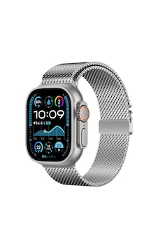 Apple Uyumlu Watch Ultra 49mm Mkst Krd-121 Metal Hasır Kordon-gümüş Apple Uyumlu Watch Ultra 49mm Mkst Krd-121 Metal Hasır Kordon-gümüş