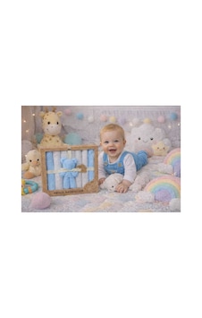 Fema Aksesuar Pamuk Baby 7li Ayıcık Süslemeli Ağız Mendili Mavi - 831158837 Mavi