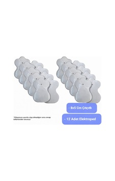 Tens Pedi 12 Adet 8x5 Cm Çıtçıtlı Elektroped Tens & Ems Cihazları İle Uyumlu Tens Pedi 12 Adet 8x5 Cm Çıtçıtlı Elektroped Tens & Ems Cihazları İle Uyumlu