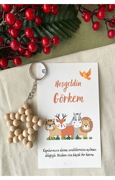 30 Adet Hayvanlar Alemi Konsept Zincirli Ahşap Yıldız Anahtarlık 30 Adet Hayvanlar Alemi Konsept Zincirli Ahşap Yıldız Anahtarlık