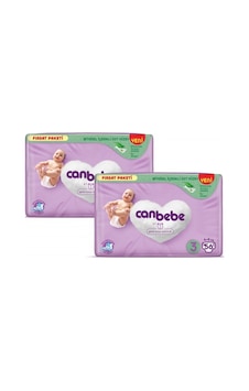 Canbebe Bebek Bezi Fırsat Paketi 3 Beden Midi 4-9 Kg 56 Lı X 2 PKT.CANBEBE.061 2'li