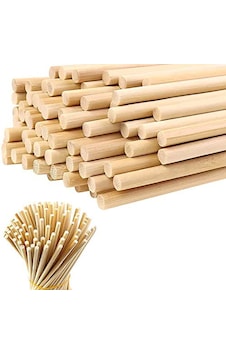 Ahşap Bambu Çubukları 5 Mm 10 Cm 150 Adet Ahşap Bambu Çubukları 5 Mm 10 Cm 150 Adet