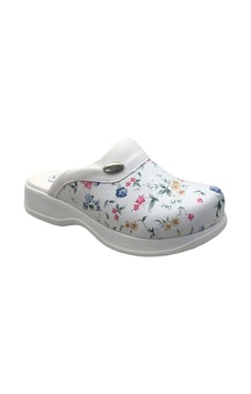Hipokrat Unisex Beyaz Terlik Beyaz Çiçekli Hipokrat Unisex Beyaz Terlik Beyaz Çiçekli
