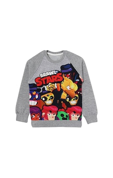 Brawl Stars Erkek Çocuk Sweatshirt Gri Brawl Stars Erkek Çocuk Sweatshirt Gri