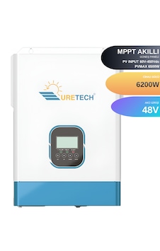 Uretech 6.2KVA 6.2KW 6200VA 6200 WATT Tam Sinüs Mppt 110A Akıllı İnverter 48Vdc-220Vac Uretech 6.2KVA 6.2KW 6200VA 6200 WATT Tam Sinüs Mppt 110A Akıllı İnverter 48Vdc-220Vac