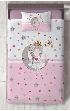 Mekta Home Bebek Ve Çocuk Odası Ayda Oturan Prenses Kız Desenli Pembe Yatak Örtüsü Renkli Mekta Home Bebek Ve Çocuk Odası Ayda Oturan Prenses Kız Desenli Pembe Yatak Örtüsü Renkli
