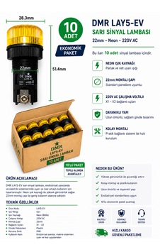 Dmr Lay5-ev Neon Sarı Sinyal Lambası