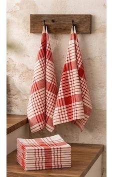Leke Ve Hav Bırakmayan %100 Pamuklu 10'lu Lüks Mutfak Kurulama & Servis Bezi Seti 50x70 Cm Kırmızı Leke Ve Hav Bırakmayan %100 Pamuklu 10'lu Lüks Mutfak Kurulama & Servis Bezi Seti 50x70 Cm Kırmızı