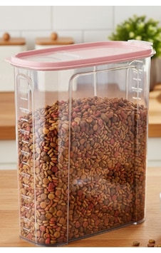 Şeffaf Erzak Saklama Kabı 1.7 Lt - Pembe Kapaklı Kedi Köpek Maması Saklama Kutusu Bakliyat Kovası Şeffaf Şeffaf Erzak Saklama Kabı 1.7 Lt - Pembe Kapaklı Kedi Köpek Maması Saklama Kutusu Bakliyat Kovası Şeffaf