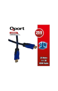 Qport Q HDMI25 HDMI Kablo 25Mt Ver1.4 Altın Uçlu 3D Qport Q HDMI25 HDMI Kablo 25Mt Ver1.4 Altın Uçlu 3D