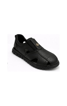 Rks Shoes Çocuk Sandalet Lastikli Rahat Kullanım Deri Siyah Rks Shoes Çocuk Sandalet Lastikli Rahat Kullanım Deri Siyah