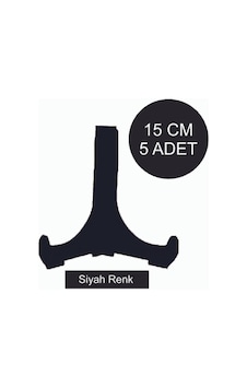 5 Adet Siyah Ahşap Çerçeve Tabak Teşhir Ayağı Standı Sergi Ayak Siyah