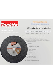 Makita B-64565 İnox 355x2.8x 25.4 Mm İnox Krom Kesme Taşı 1 Adet