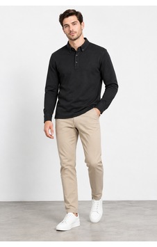 Bihan Store Erkek Polo Yaka Uzun Kollu Sweatshirt W27-8323 - Siyah Bihan Store Erkek Polo Yaka Uzun Kollu Sweatshirt W27-8323 - Siyah