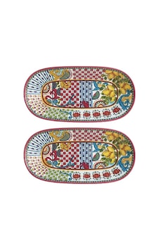 Lucky Art Lemozia Melamin 2'li Baton Sunum Tabağı - 43 Cm Lybf 027 Çok Renkli Lucky Art Lemozia Melamin 2'li Baton Sunum Tabağı - 43 Cm Lybf 027 Çok Renkli