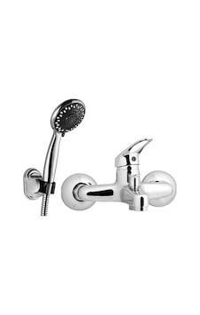 Banyo Bataryası Ve Mafsallı Duş Takımı Krom Banyo Bataryası Ve Mafsallı Duş Takımı Krom